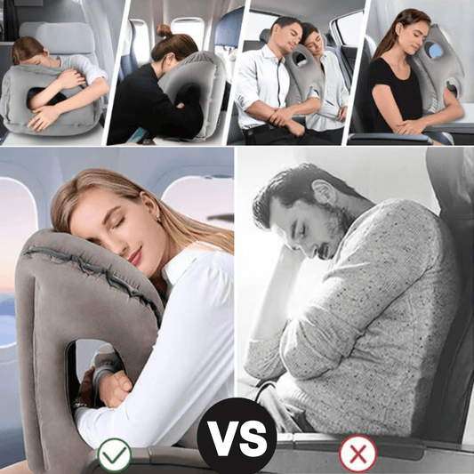 ALMOHADA DE CUIDADO CERVICAL INFLABLE PARA VIAJES + ANTIFAZ