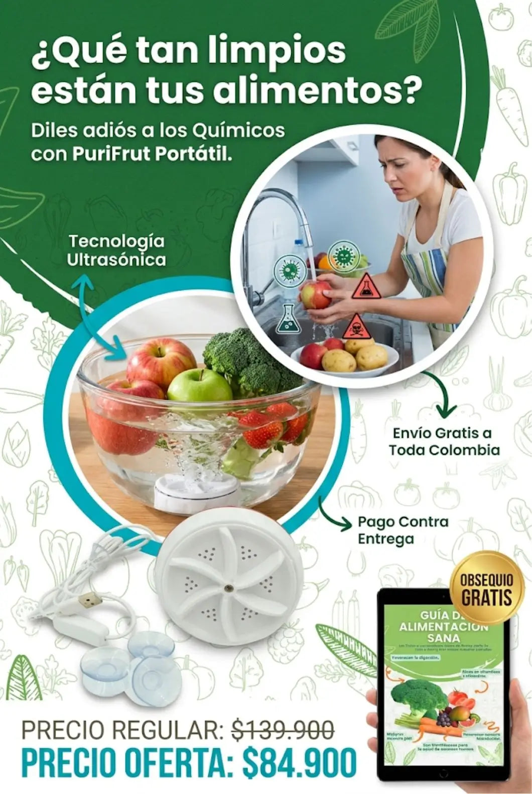 PuriFrut Portátil / Mini Lavador
