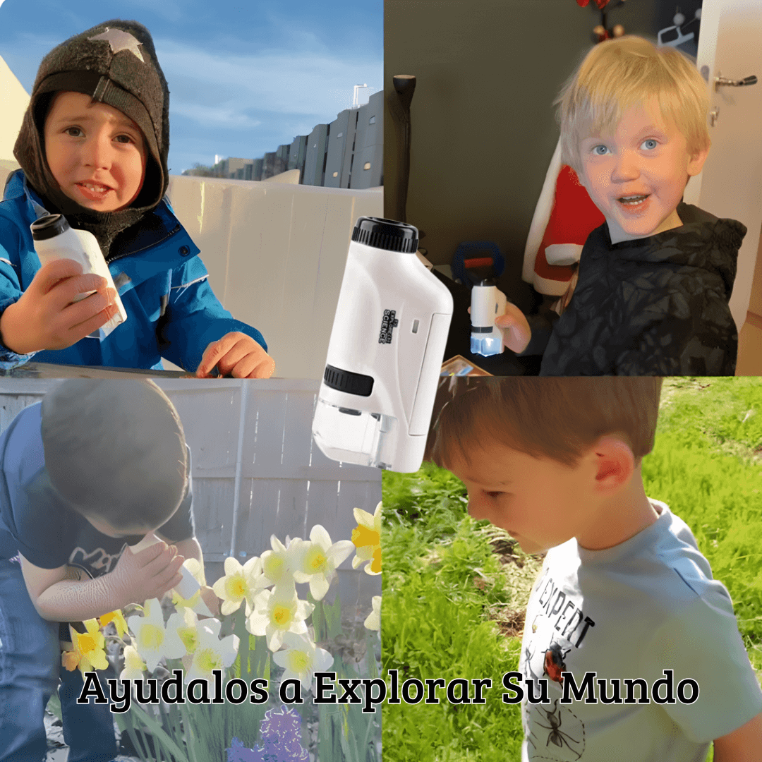 MicroMundo™ Microscopio portable para niños🔬+ Bitácora Imprimible