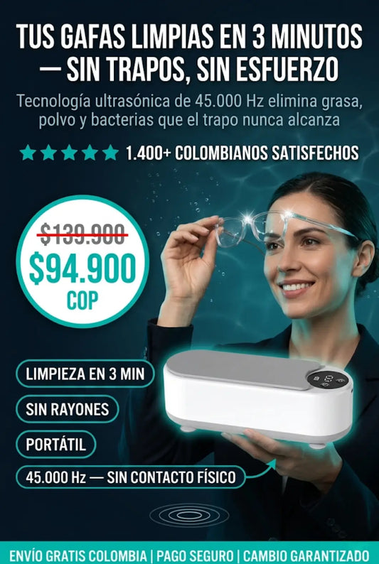 Limpiador Ultrasónico Para Gafas Y Joyas