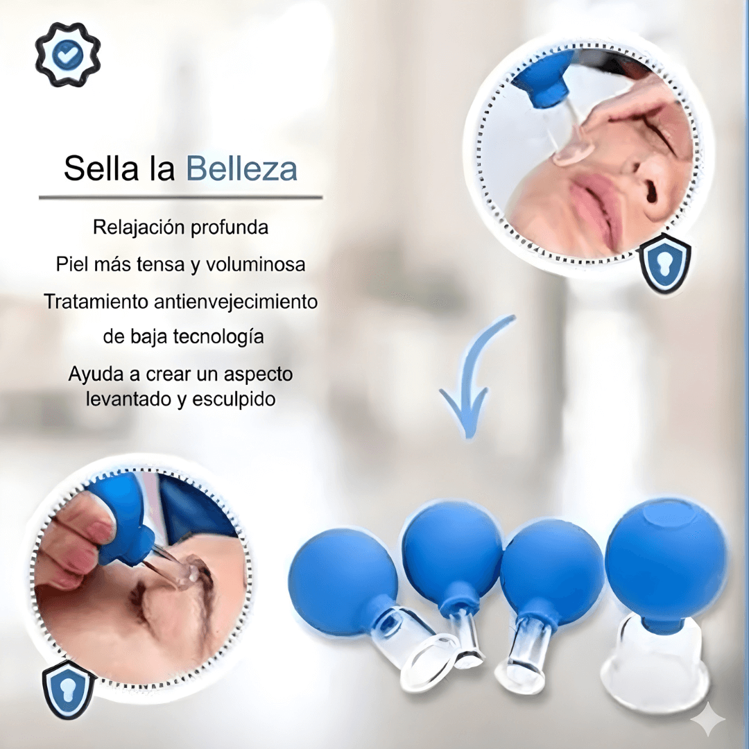 ⚕️Ventosas Drenaje Facial💫 X 4 +🎁