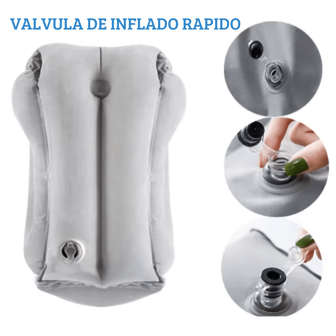 ALMOHADA DE CUIDADO CERVICAL INFLABLE PARA VIAJES + ANTIFAZ
