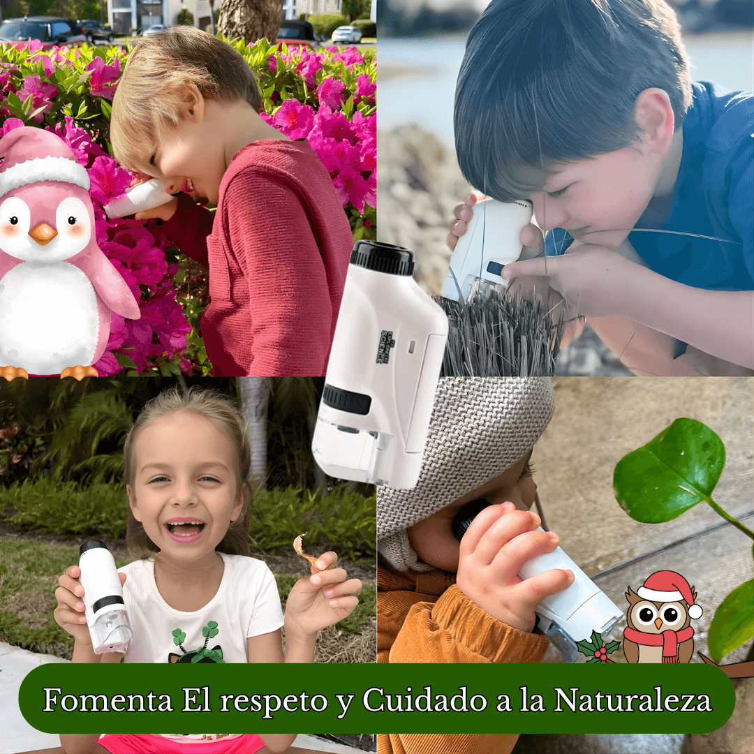 MicroMundo™ Microscopio portable para niños🔬+ Bitácora Imprimible