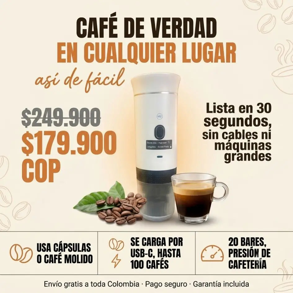 CAFETERA PORTÁTIL DE ESPRESSO 3 EN 1