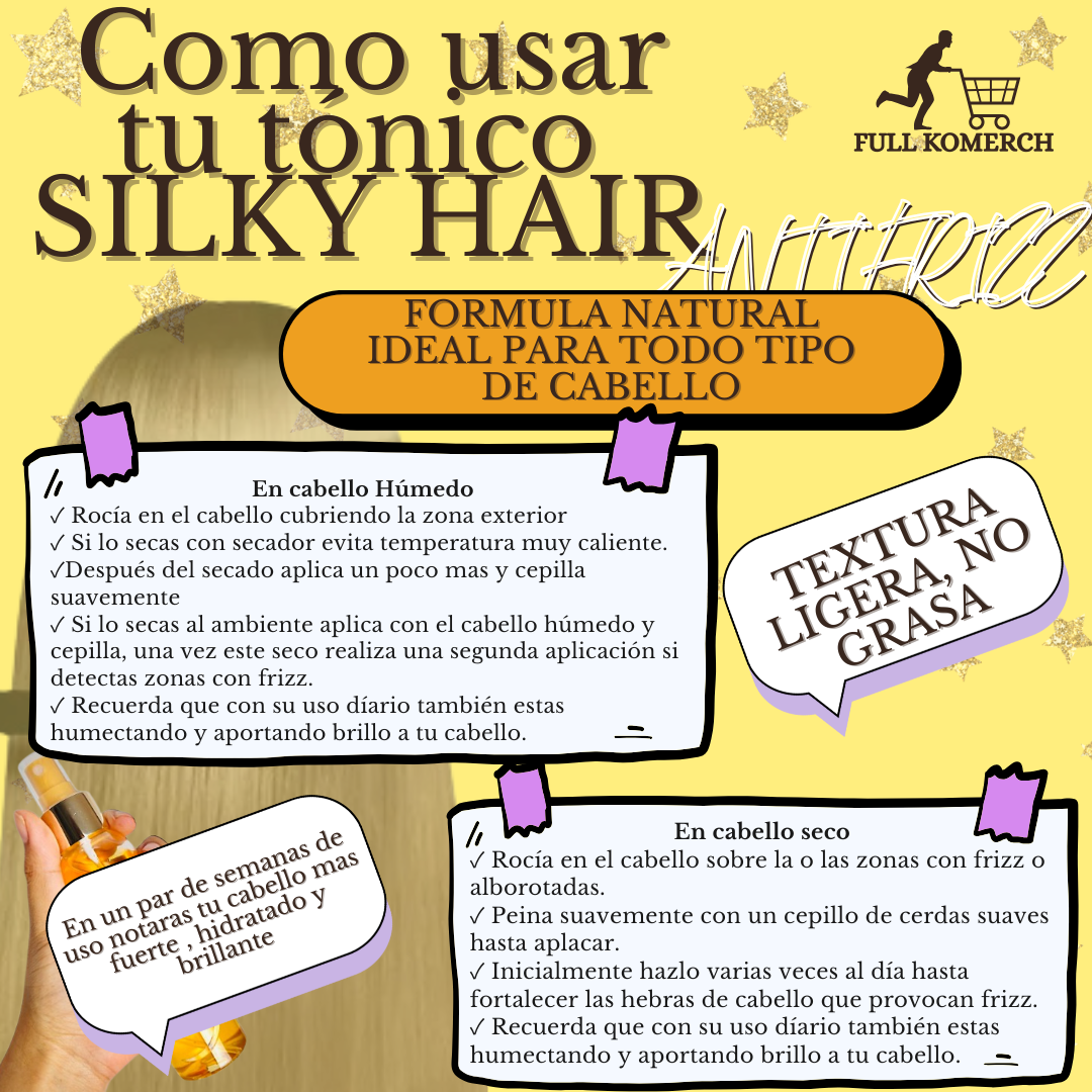 TÓNICO SILKY HAIR ANTIFRIZ PAGA 1 LLEVA 2💫X120 ml